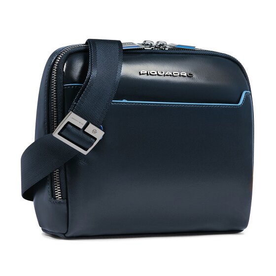 Piquadro Blue Square Shoulder bag Leather 21 cm