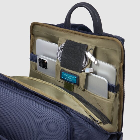 Piquadro Brief travel backpack leather 43 cm laptop compartment