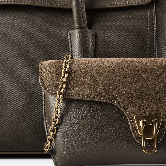 Coccinelle Double Beat Shoulder Bag Genuine Leather 33 cm