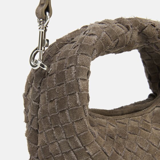 LES VISIONNAIRES Greta Micro weave Handbag Genuine Leather 20 cm