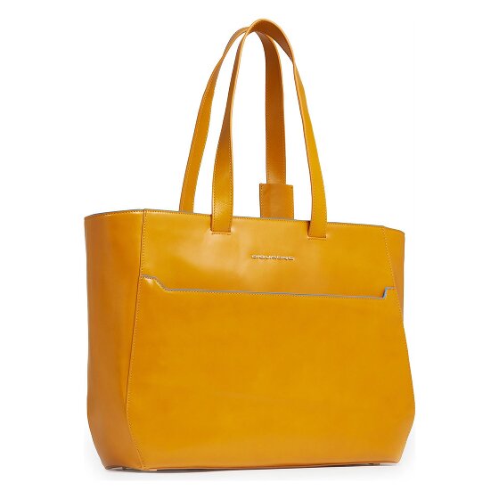 Piquadro Blue Square Shopper Bag Genuine Leather 40 cm