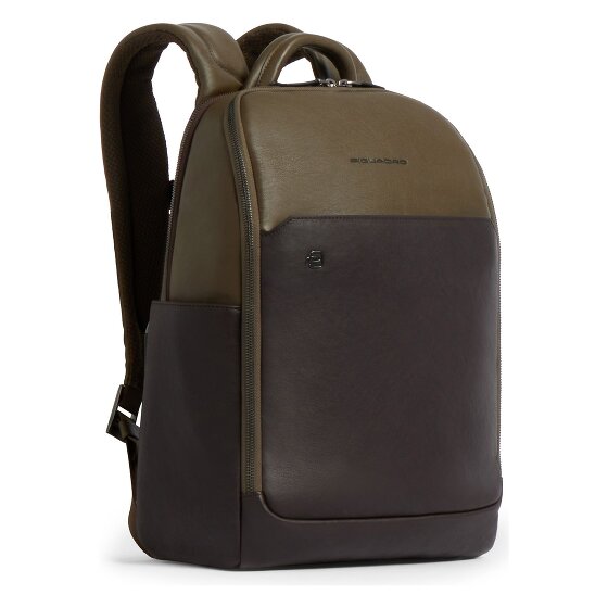 Piquadro Black Square Daypack Genuine Leather 38 cm Laptop compartment