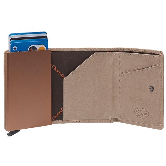 The Chesterfield Brand Antique Buff Credit card case RFID protection Leather 7 cm