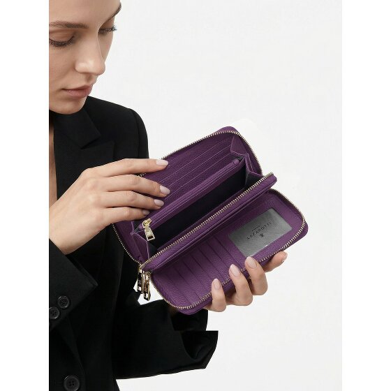 Lazarotti Bologna Leather XL Double Zip-Around Wallet RFID Leather 20 cm