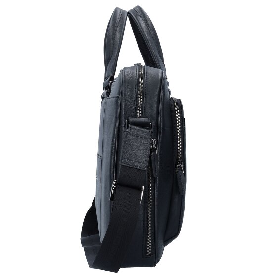 Piquadro Black Square briefcase leather 40 cm laptop compartment