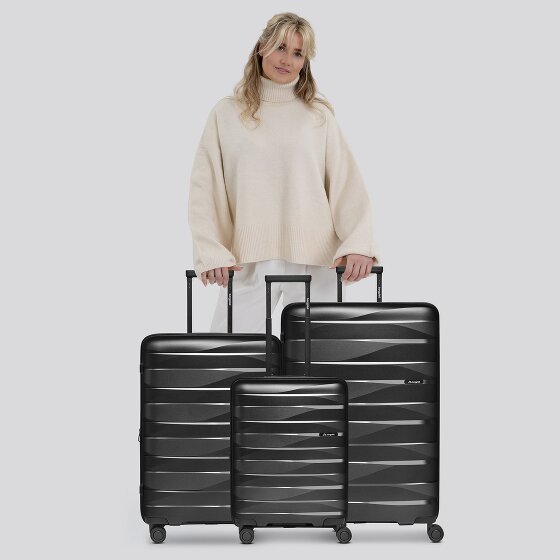 Bergpfeil Travel 4-wheel suitcase set, 3-piece, with stretch fold