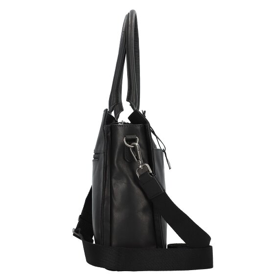 Greenburry Pure Black Shoulder Bag Leather 40 cm Laptop compartment