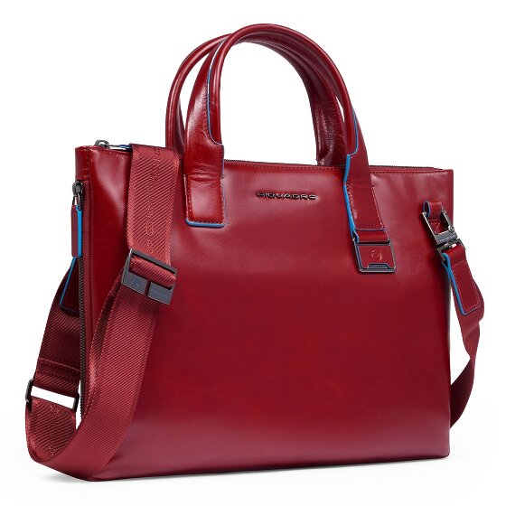 Piquadro Blue Square Shopper Bag Leather 38 cm Laptop compartment with expansion pleat