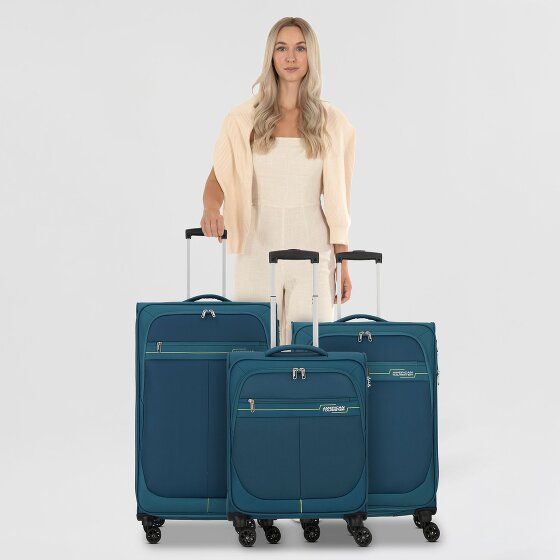 American Tourister Deep Dive 4 wheels Suitcase set 3-piece with expansion pleat