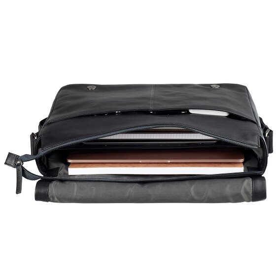 Leonhard Heyden Hamburg Messenger leather 38 cm laptop compartment