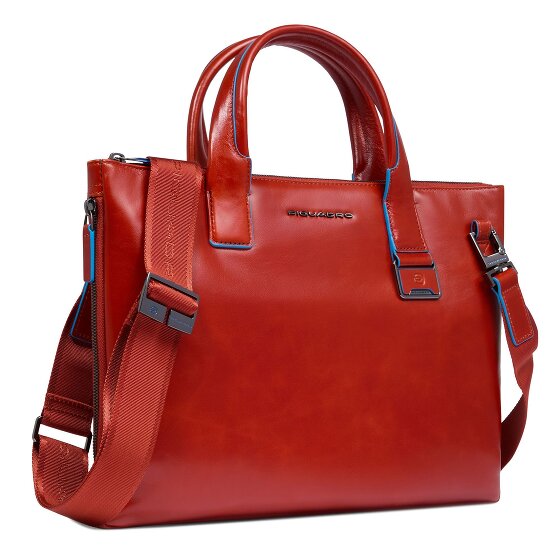 Piquadro Blue Square Shopper Bag Leather 38 cm Laptop compartment with expansion pleat