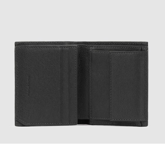 Piquadro Black Square Wallet RFID protection Leather 8.5 cm