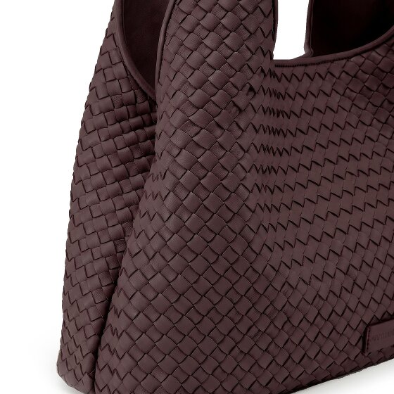 LES VISIONNAIRES Paz Weave Silky Shoulder Bag Genuine Leather 42 cm