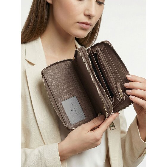 Lazarotti Bologna Leather XL Double Zip-Around Wallet, RFID-Protected, 20 cm