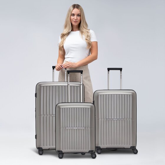 Pactastic Collection 01 4-wheel suitcase set, 3 pieces, with expansion fold