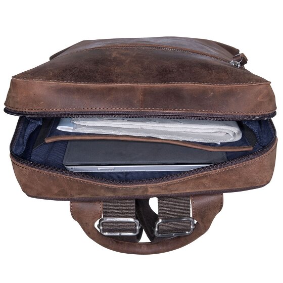 Leonhard Heyden Salisbury backpack leather 37 cm laptop compartment