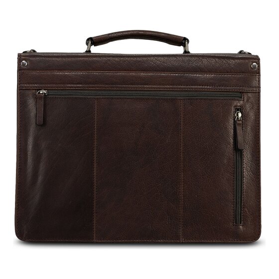 Jost Glasgow Briefcase RFID protection Genuine Leather 40 cm Laptop compartment