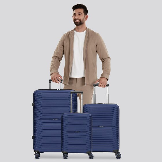 Stratic Shine 4 wheels Suitcase set 3-piece with expansion pleat