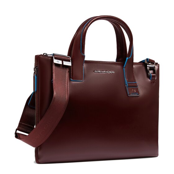 Piquadro Blue Square Shopper Bag Leather 38 cm Laptop compartment with expansion pleat