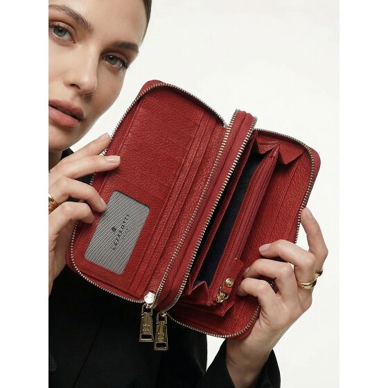 Lazarotti Bologna Leather XL Double Zip-Around Wallet, RFID-Protected, 20 cm
