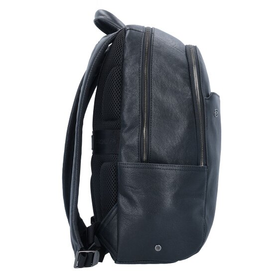 Piquadro Black Square backpack leather 39 cm laptop compartment