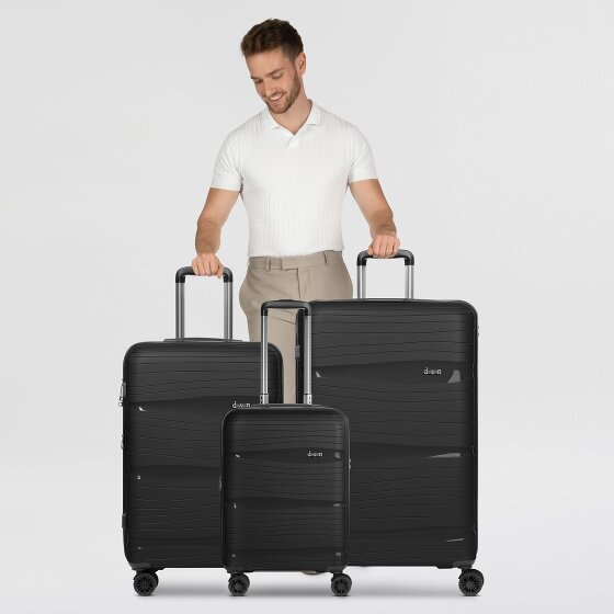 d&n Travel Line 4300-Plus 4 wheels Suitcase set 3-piece with expansion pleat