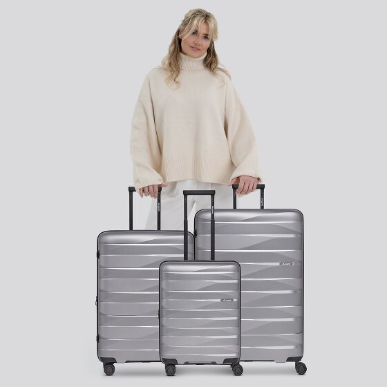 Bergpfeil Travel 4-wheel suitcase set, 3-piece, with stretch fold