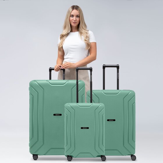 Redolz Essentials 15 4-wheel suitcase set 3-piece with three-point closure