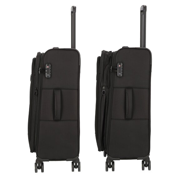 d&n Travel Line 9704 4 wheels Suitcase set 3-piece with expansion pleat