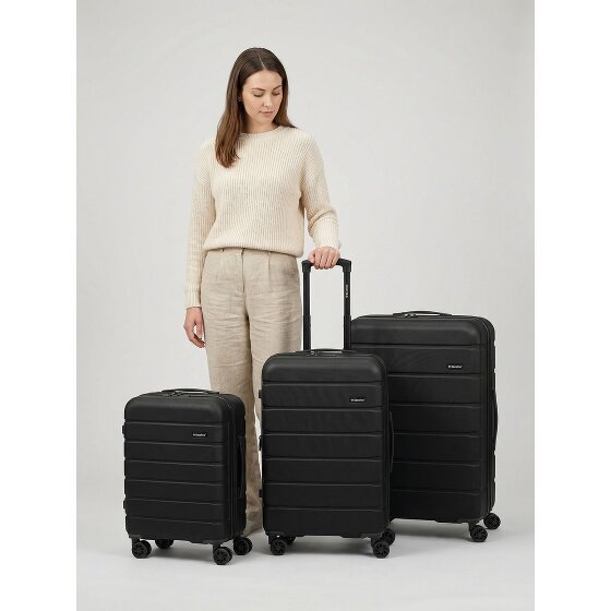 Saxoline Miami 4 wheels Suitcase set 3-piece with expansion pleat