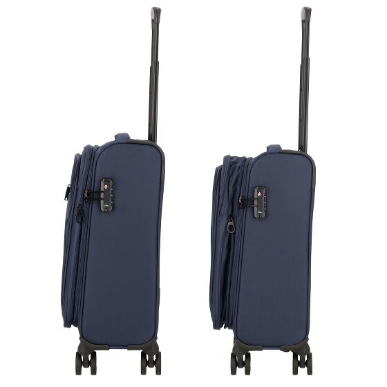 d&n Travel Line 9704 4 wheels Cabin trolley S 55 cm with expansion pleat