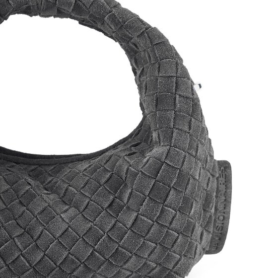 LES VISIONNAIRES Greta Micro weave Handbag Genuine Leather 20 cm