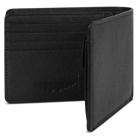 Police Wallet RFID leather 12 cm fold-out with zipper compartment