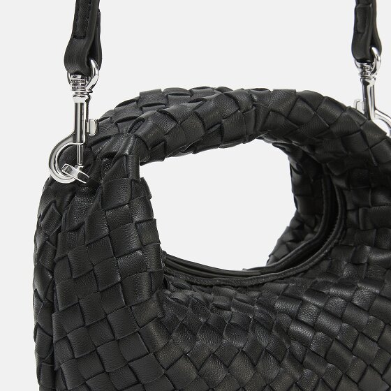 LES VISIONNAIRES Greta Micro weave Handbag Genuine Leather 20 cm