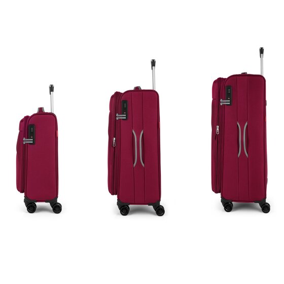 Gabol Zambia 4 wheels Suitcase set 3-piece with expansion pleat Gabol Zambia 4 wheels Suitcase set 3-piece with expansion pleat