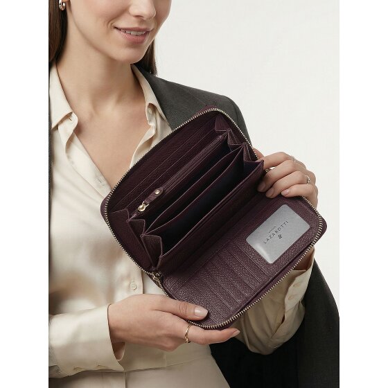 Lazarotti Bologna Leather XL Double Zip-Around Wallet, RFID-Protected, 20 cm