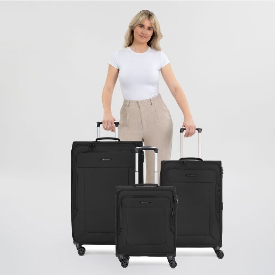 Franky Melbourne 3.0 4-wheel suitcase set, 3-piece, with stretch fold