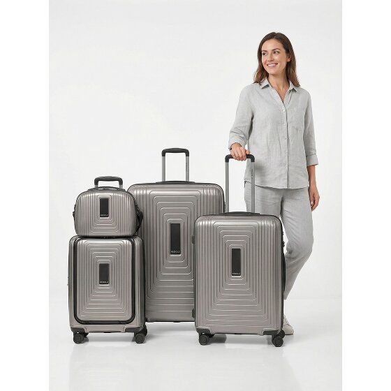 Redolz Essentials14 4-wheel suitcase set Beautycase 4 pce with expansion fold laptop compartment