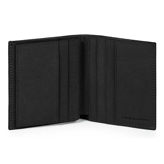 Piquadro Black Square Credit card case RFID protection Leather 9 cm