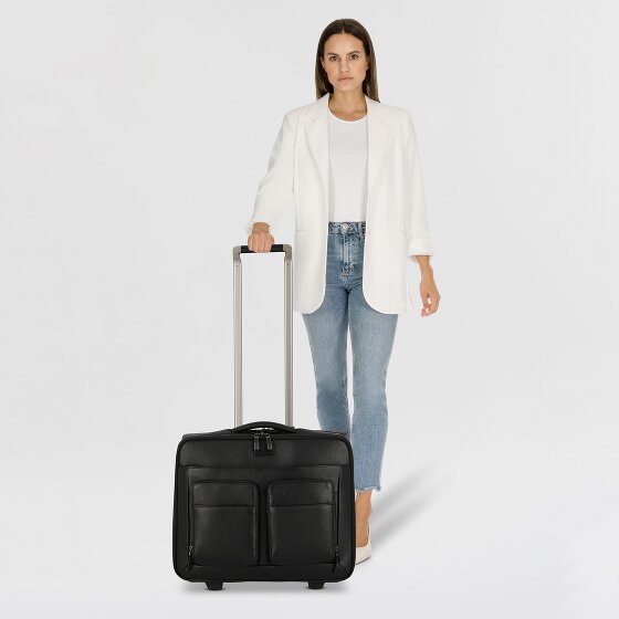 Piquadro Modus Special 2 wheels Business trolley Leather 44 cm Laptop compartment