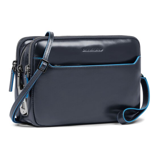 Piquadro Blue Square Shoulder bag Leather 23 cm