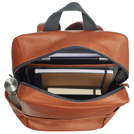 Leonhard Heyden Hamburg backpack leather 40 cm laptop compartment