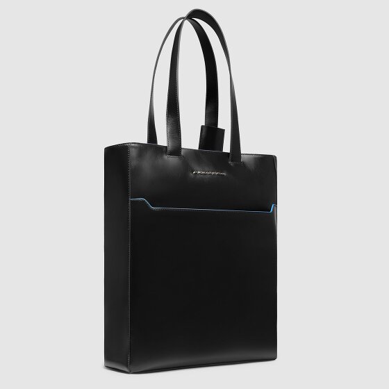 Piquadro Blue Square Shoulder Bag RFID protection Leather 30 cm Laptop compartment