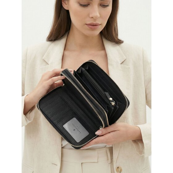 Lazarotti Bologna Leather XL Double Zip-Around Wallet, RFID-Protected, 20 cm