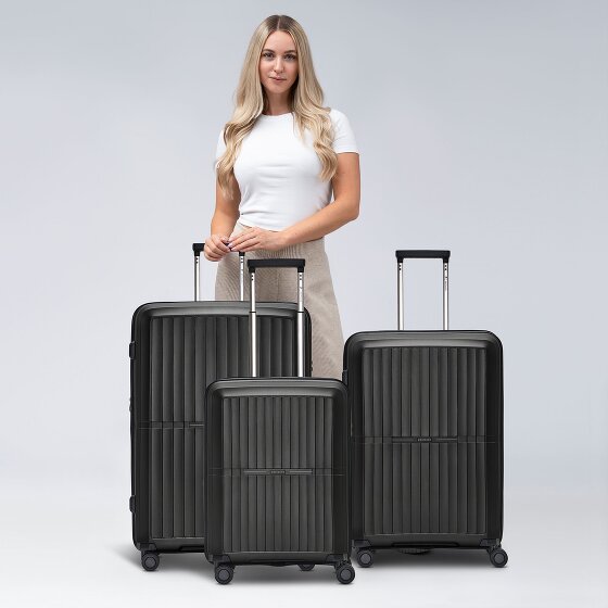 Pactastic Collection 01 4-wheel suitcase set, 3 pieces, with expansion fold
