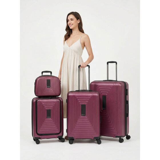 Redolz Essentials14 4-wheel suitcase set Beautycase 4 pce with expansion fold laptop compartment
