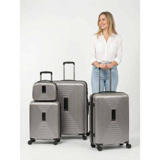 Redolz Essentials 14 4-wheel suitcase set + beauty case 4 pcs. with stretch fold