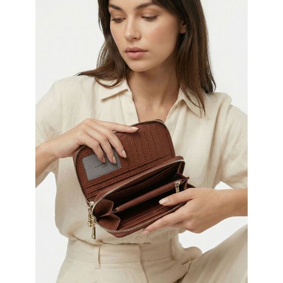 Lazarotti Bologna Leather XL Double Zip-Around Wallet RFID Leather 20 cm