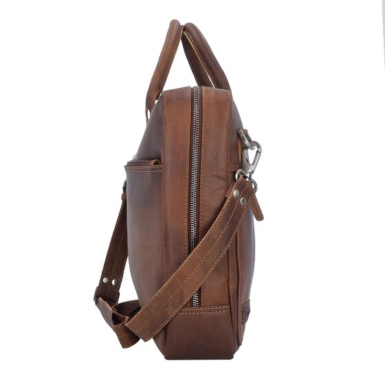 Plevier Vintage London Briefcase RFID protection Leather 41 cm Laptop compartment