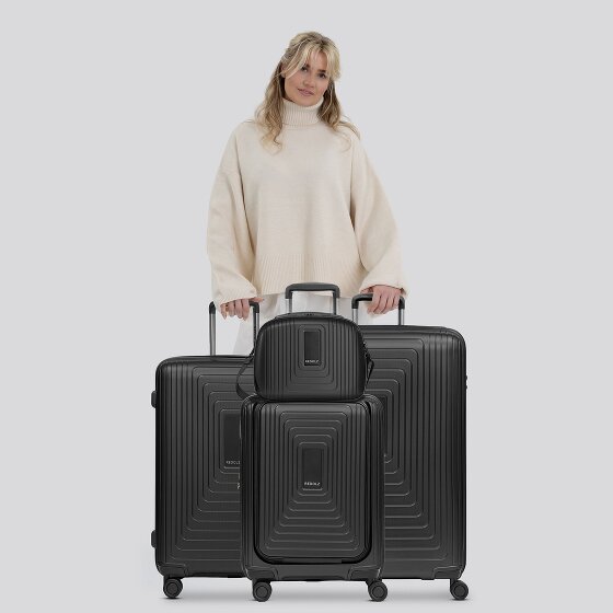 Redolz Essentials14 4-wheel suitcase set Beautycase 4 pce with expansion fold laptop compartment